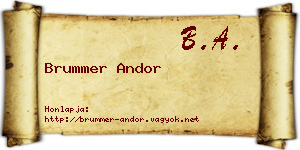 Brummer Andor névjegykártya